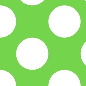 Large Polka Dot Pattern - Malachite and White