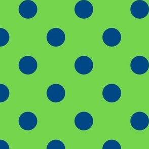 Big Polka Dot Pattern - Malachite and Blue