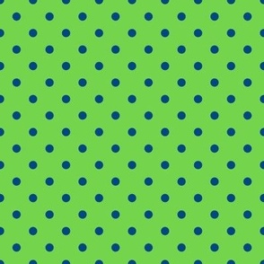 Small Polka Dot Pattern - Malachite and Blue