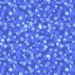 Small Starry Bokeh Pattern - Dark Cornflower Blue Color