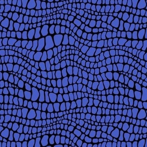 Alligator Pattern - Dark Cornflower Blue and Black