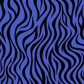 Zebra Stripe Pattern - Dark Cornflower Blue and Black