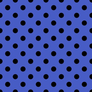 Big Polka Dot Pattern - Dark Cornflower Blue and Black