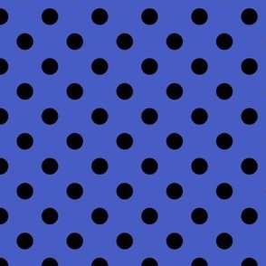 Polka Dot Pattern - Dark Cornflower Blue and Black