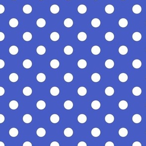 Polka Dot Pattern - Dark Cornflower Blue and White