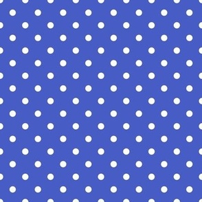 Small Polka Dot Pattern - Dark Cornflower Blue and White