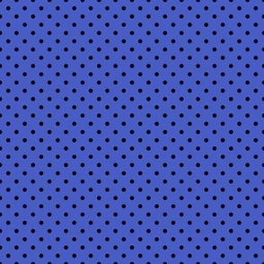 Tiny Polka Dot Pattern - Dark Cornflower Blue and Black