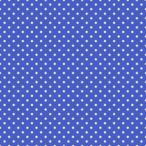 Tiny Polka Dot Pattern - Dark Cornflower Blue and White