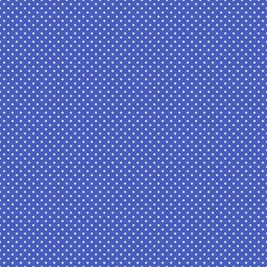 Micro Polka Dot Pattern - Dark Cornflower Blue and White