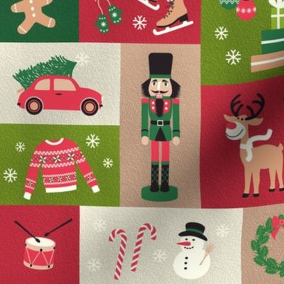 Retro Christmas icons patchwork small