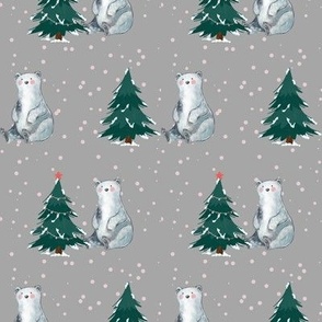 polar bear Christmas tree or trees and bears and snow