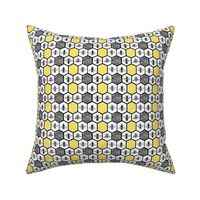 Black and Yellow Honeybee Beehive Hexagon