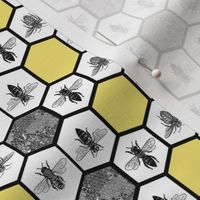 Black and Yellow Honeybee Beehive Hexagon