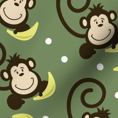 Monkeys are Bananas in Green