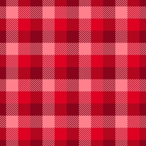 Retro Christmas red plaid checks