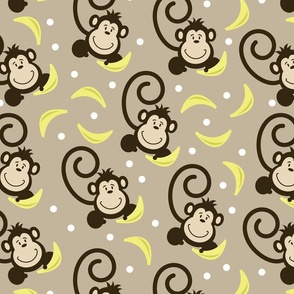 Monkeys are Bananas in Tan