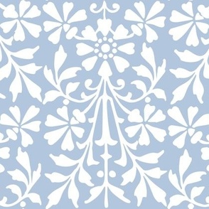 Scandinavian Vintage Blue and White Floral