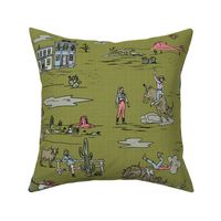 VINTAGE COWBOYS AND COWGIRLS - ORGANIC GREEN