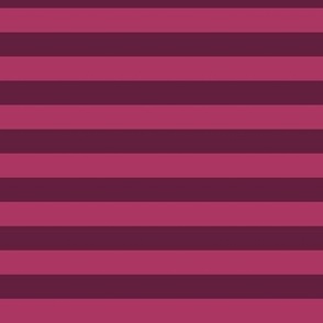 Horizontal Awning Stripe Pattern - Gypsy Pink and Dark Boysenberry