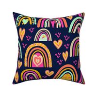 Love is Love-Rainbows and Hearts-Midnight Blue-Vibrant Spring