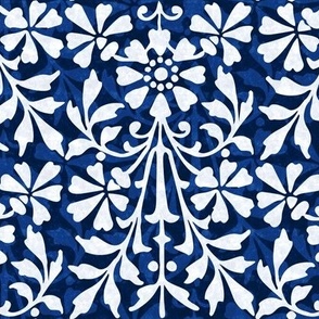 Blue and White Scandinavian Floral