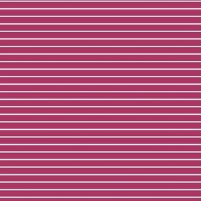 Small Horizontal Pin Stripe Pattern - Gypsy Pink and White