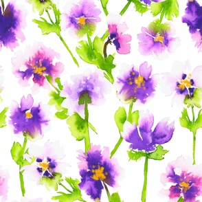 Purple geranium - large scale - white background