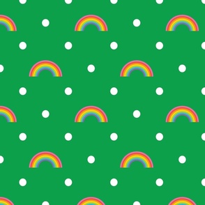 Irish Green Rainbow Dots 