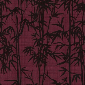 BAMBOO SHADOWS ON DARK RED TEXTURE