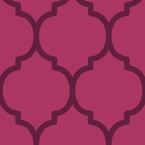 Extra Large Moroccan Tile Pattern - Gypsy Pink and Dark Boysenberry
