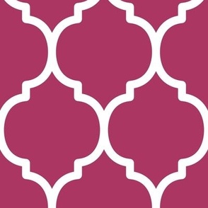 Extra Large Moroccan Tile Pattern - Gypsy Pink and White
