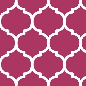 Large Moroccan Tile Pattern - Gypsy Pink and White