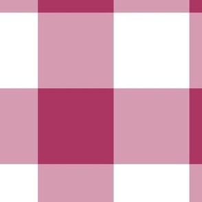 Extra Jumbo Gingham Pattern - Gypsy Pink and White