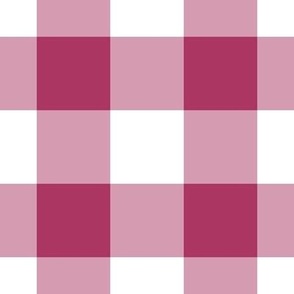Jumbo Gingham Pattern - Gypsy Pink and White