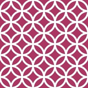 Interlocked Circle Pattern - Gypsy Pink and White