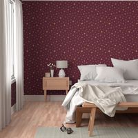 Sparkling atomic stars gold wine red MCM Wallpaper