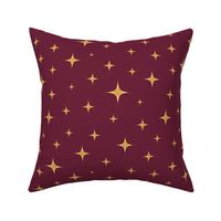 Sparkling atomic stars gold wine red MCM Wallpaper