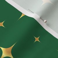 Sparkling atomic stars gold emerald green MCM Wallpaper