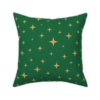 Sparkling atomic stars gold emerald green MCM Wallpaper