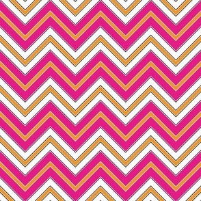 Chevron Pattern | Zig Zags | Pink, Orange, Black and White | Stripe Patterns | Striped Patterns |