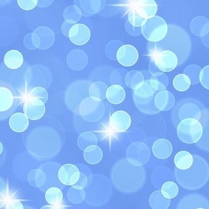 Large Sparkly Bokeh Pattern - Cornflower Blue Color