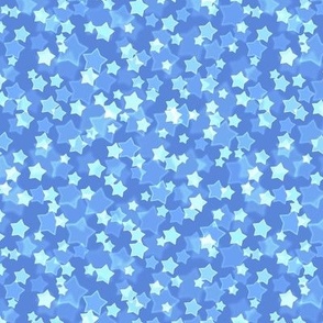 Small Starry Bokeh Pattern - Cornflower Blue Color