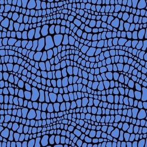 Alligator Pattern - Cornflower Blue and Black
