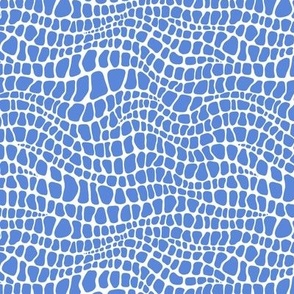 Alligator Pattern - Cornflower Blue and White