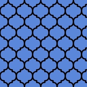 Moroccan Tile Pattern - Cornflower Blue and Black