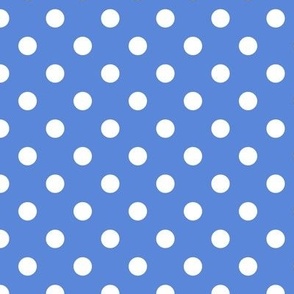 Polka Dot Pattern - Cornflower Blue and White