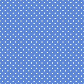Tiny Polka Dot Pattern - Cornflower Blue and White