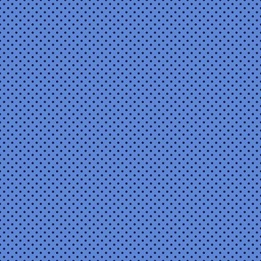 Micro Polka Dot Pattern - Cornflower Blue and Black