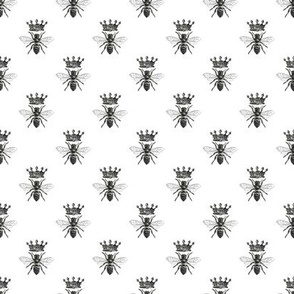 Small Queen Bee Pattern | Black and White | Vintage Style