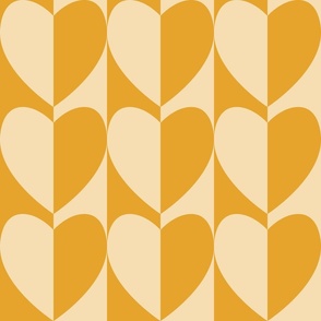 Mod Geo Hearts / Aurelia / Mid Mod / Retro / 60s 70s / Geometric / Marigold / Valentine's Day / Large